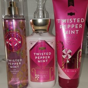 New Twisted peppermint lotion/body cream/spray set